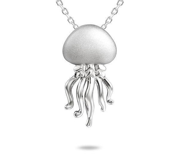 The picture shows a 925 sterling silver button jellyfish pendant.