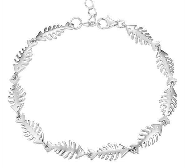 The picture shows a 925 sterling silver fish bone bracelet.