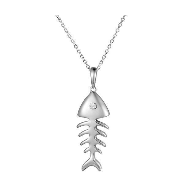 The picture shows a 925 sterling silver fishbone pendant with topaz.