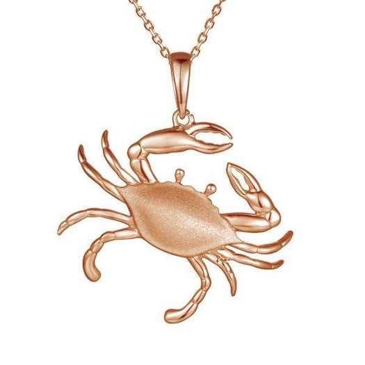The picture shows a 925 sterling silver rose gold plated crab pendant.