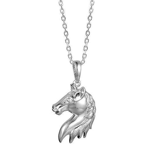 In this photo there is a 925 sterling silver horse pendant with a topaz gemstone.