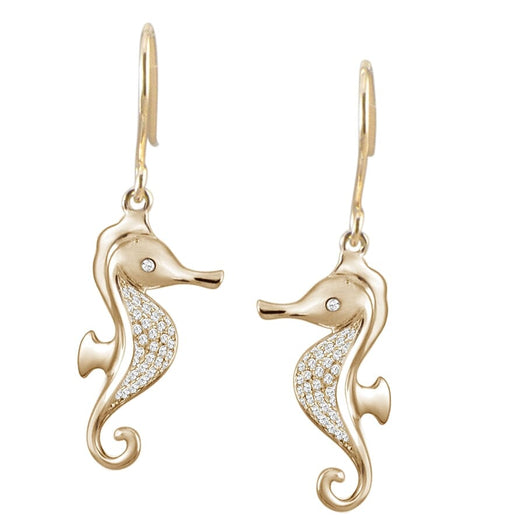 Kaneohe Seahorse Earrings Earrings Island by Koa Nani Yellow Gold 