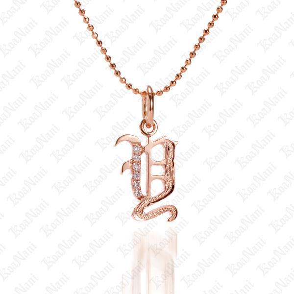 The picture shows a 14K rose gold Koa Nani Y initial pendant.