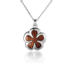 Sterling Silver and Wood Blossom Pendant 
