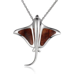 Sterling Silver Wood Eagle Ray Pendant