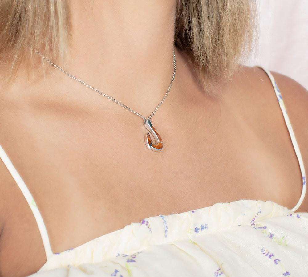Koa Wood Fish Hook Pendant Charms & Pendants Island by Koa Nani 
