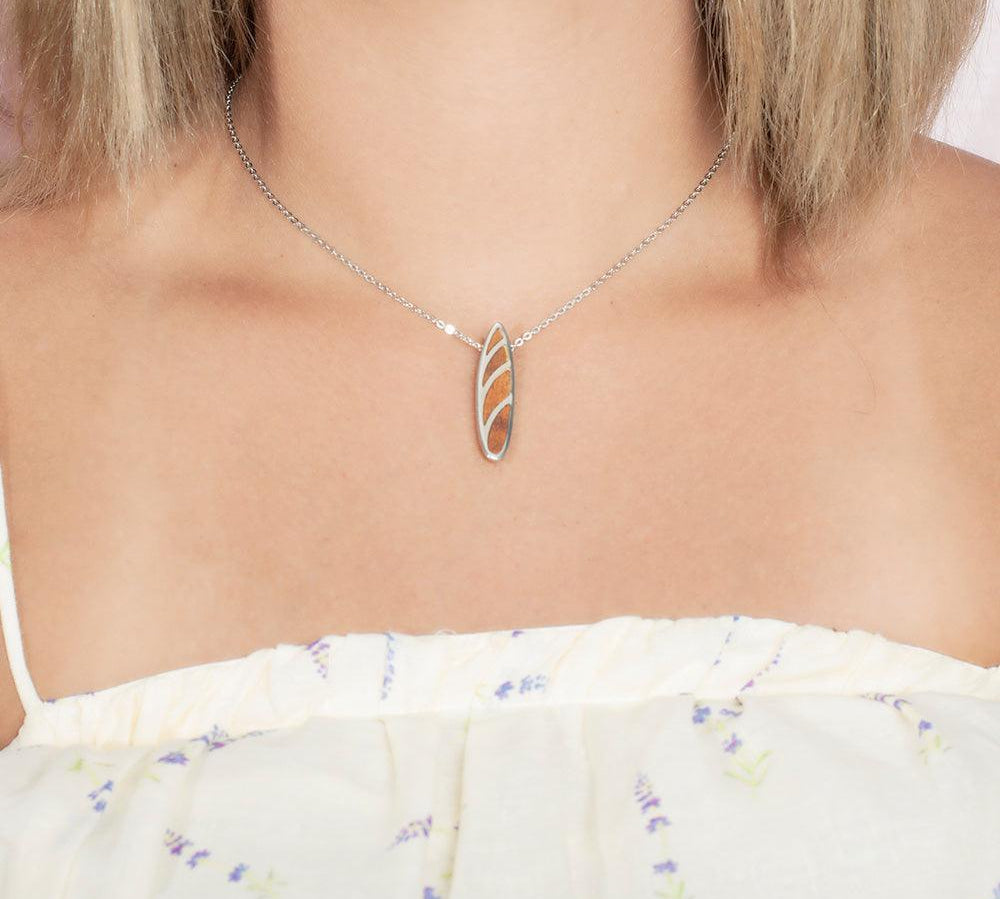 Koa Wood Hawaiian Surfboard Pendant Pendant Island by Koa Nani 