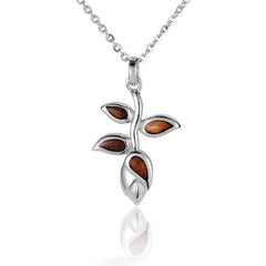 Sterling Silver and Wood Heliconia Pendant 