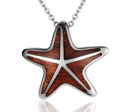Koa Wood Royal Sea Star Pendant Pendant Island by Koa Nani 