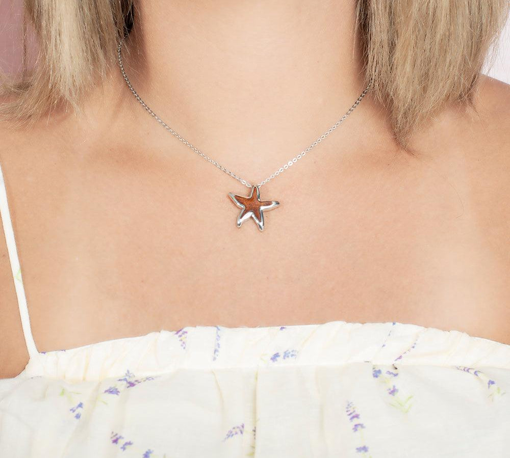 Koa Wood Salty Sea Star Pendant Pendant Island by Koa Nani 