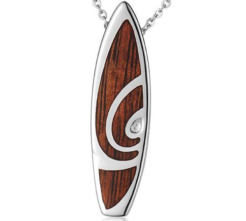 Koa Wood Surfboard Pendant Pendant Island by Koa Nani 