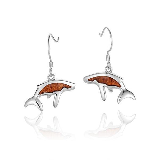 Koa Wood Whale Earrings