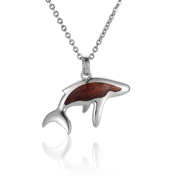 Sterling Silver and Wood Whale Pendant