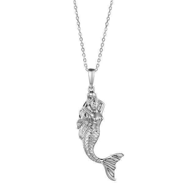 The picture shows a medium 925 sterling silver mermaid pendant.