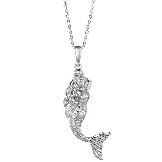The picture shows a large 925 sterling silver mermaid pendant.