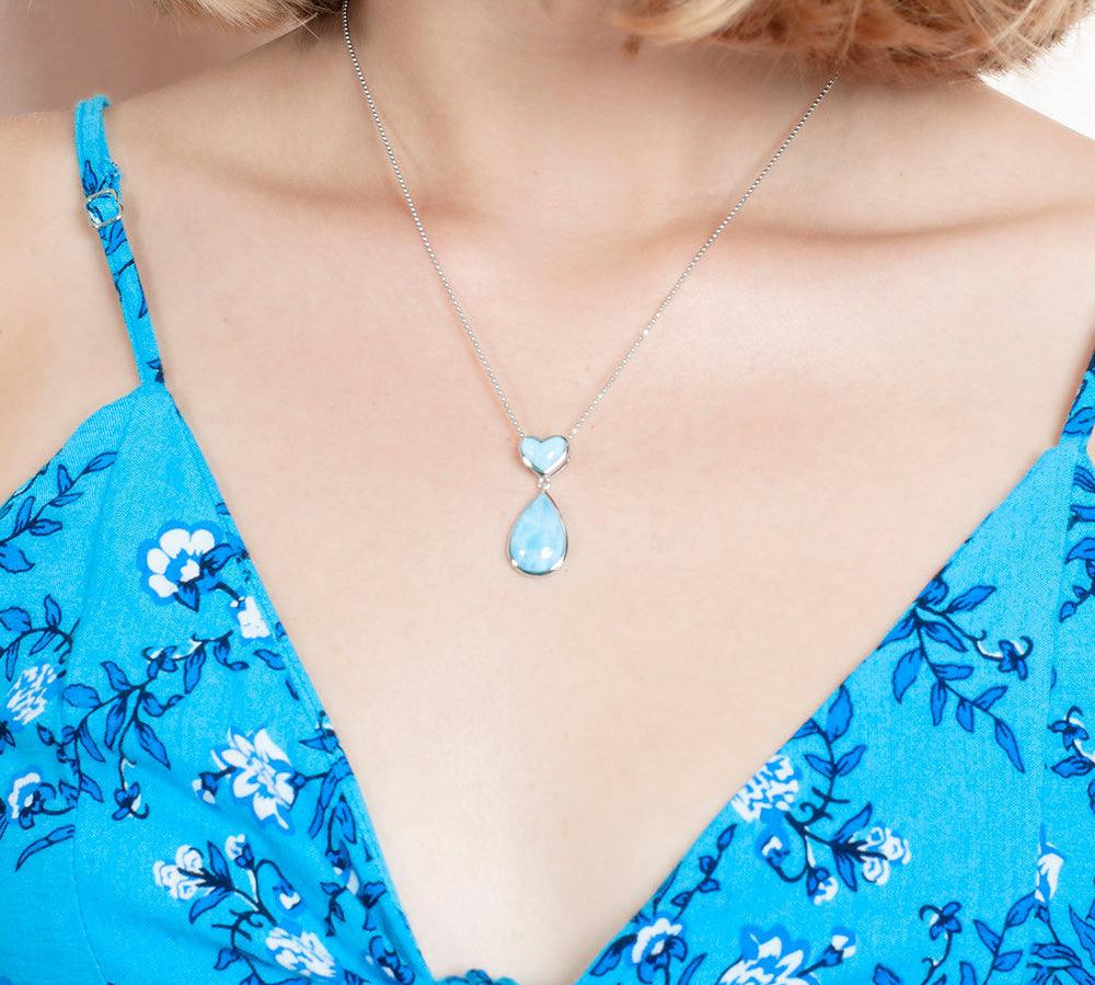 Larimar Aloha Heart Pendant Pendant Island by Koa Nani 