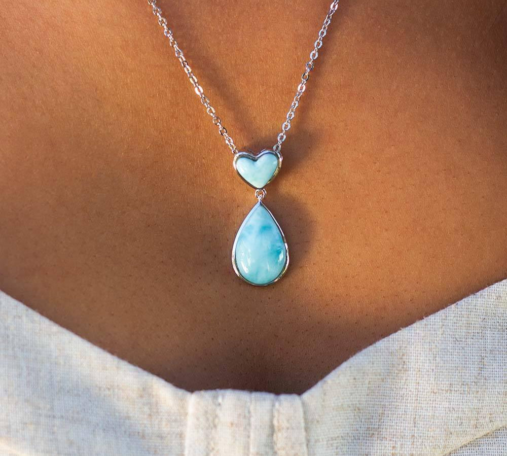 Larimar Aloha Heart Pendant Pendant Island by Koa Nani 
