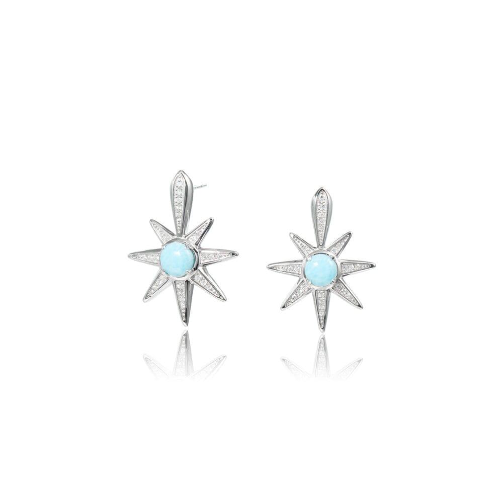 Larimar Art Deco Star Earrings Earrings Island by Koa Nani 