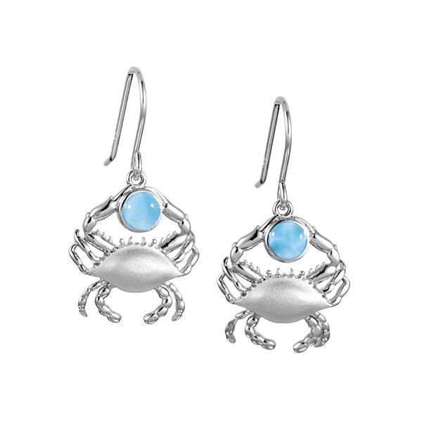 Larimar Blue Crab’s Treasure Earrings Earrings Island by Koa Nani 
