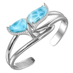 Larimar Blue Whale Tail Bangle Bangle Island by Koa Nani 