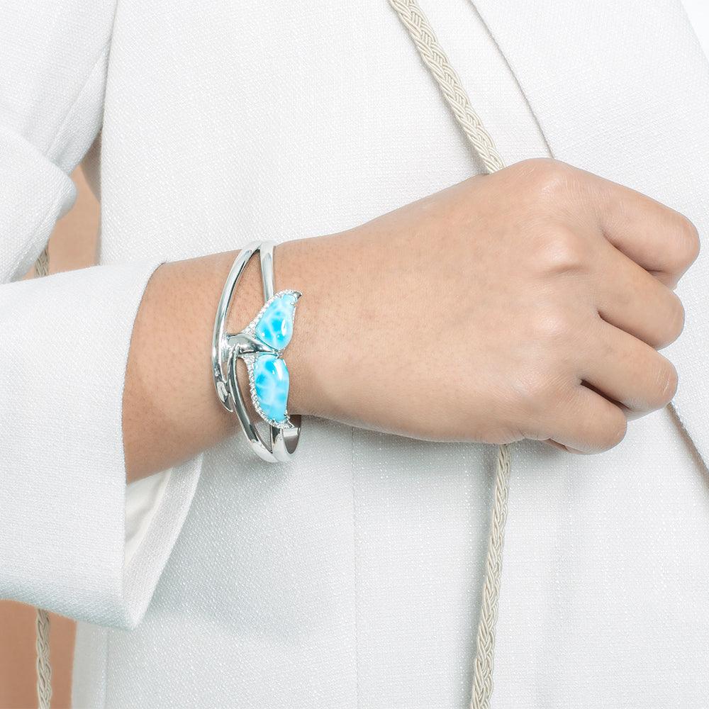 Larimar Blue Whale Tail Bangle Bangle Island by Koa Nani 