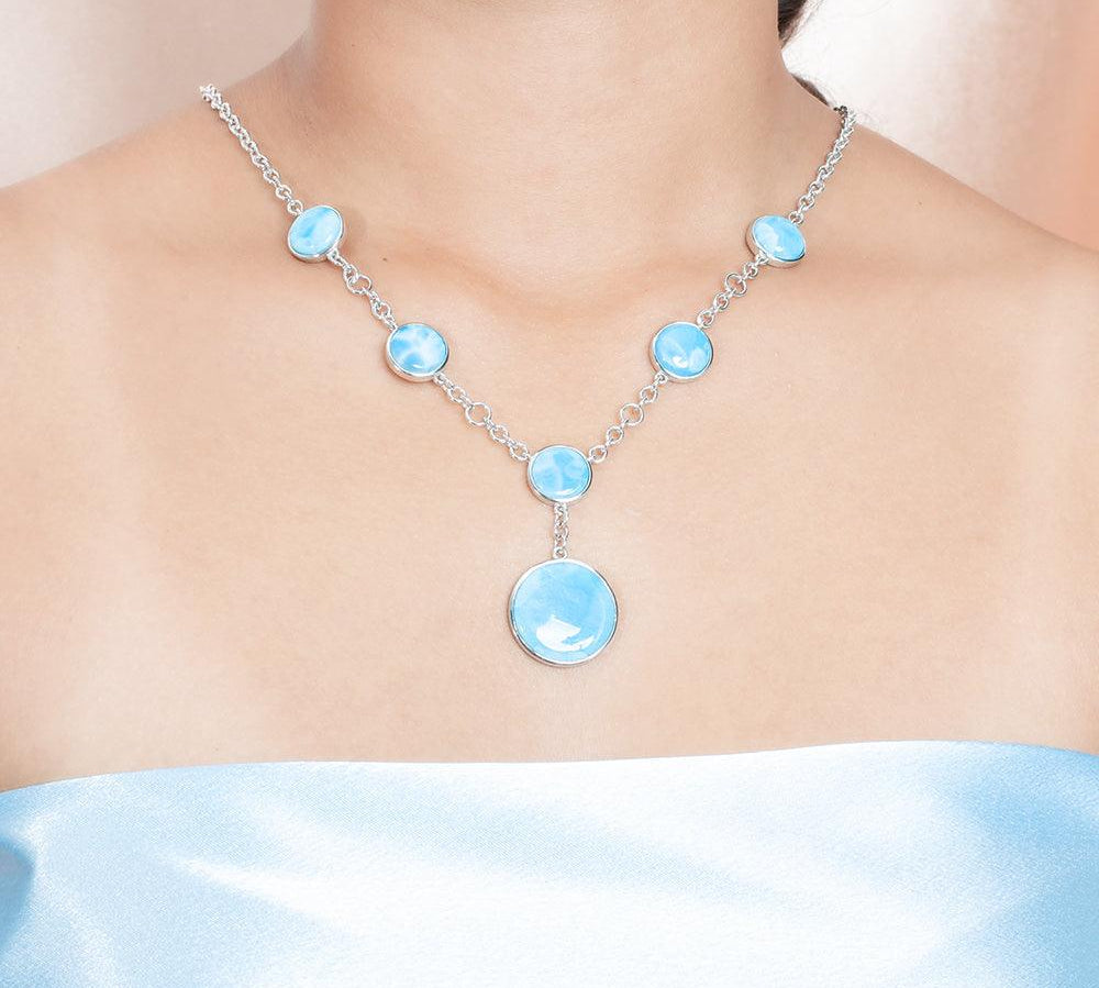 Larimar Circle Charm Necklace Necklace Island by Koa Nani 