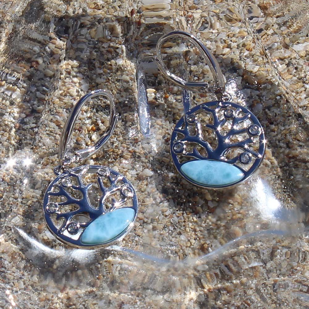 Larimar Coral of Life Earrings Earrings Island by Koa Nani 