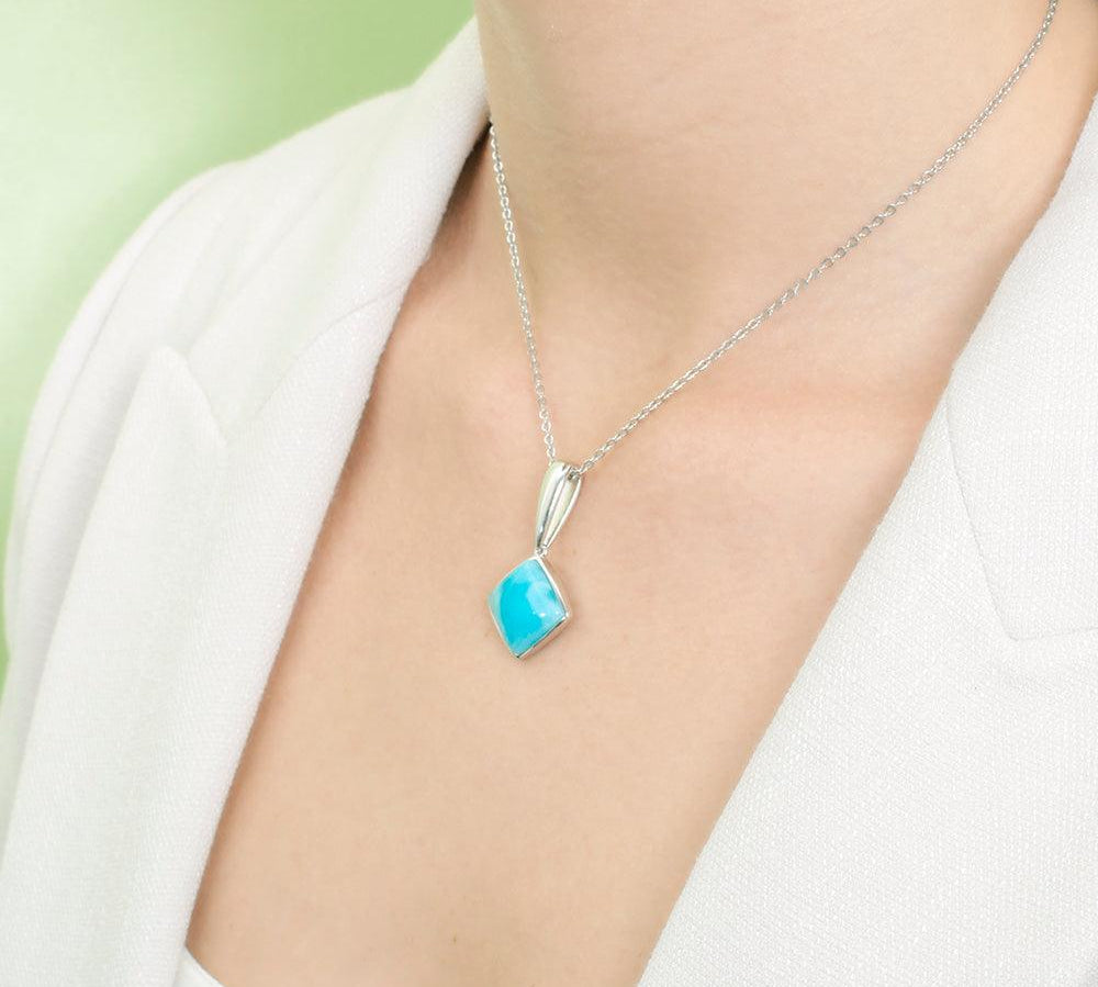 Larimar Cushion Cut Pendant Pendant Island by Koa Nani 