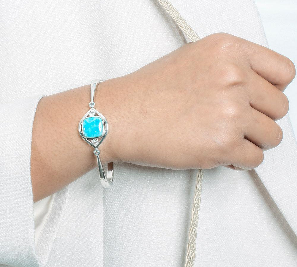 Larimar Dolphin’s Eye Bangle Bangle Island by Koa Nani 