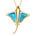 The picture shows a 14K yellow gold larimar eagle ray pendant.