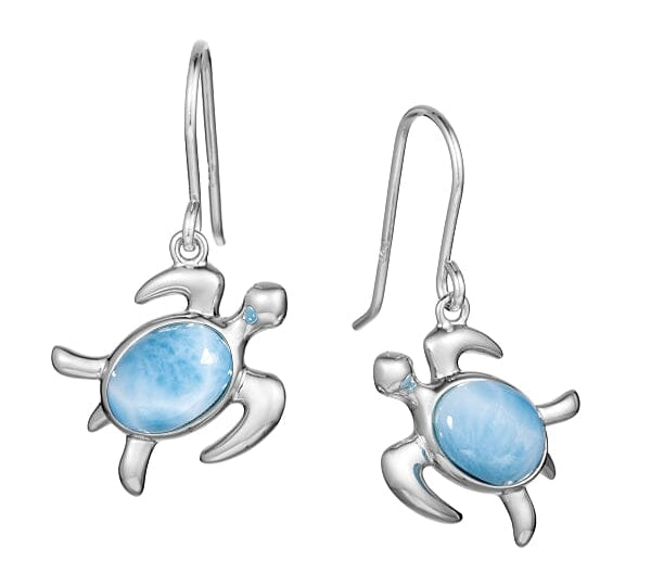 Larimar Hanalei Honu Earrings Earrings Island by Koa Nani 