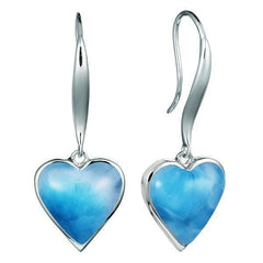Larimar Heart Hook Earrings Earrings Island by Koa Nani 