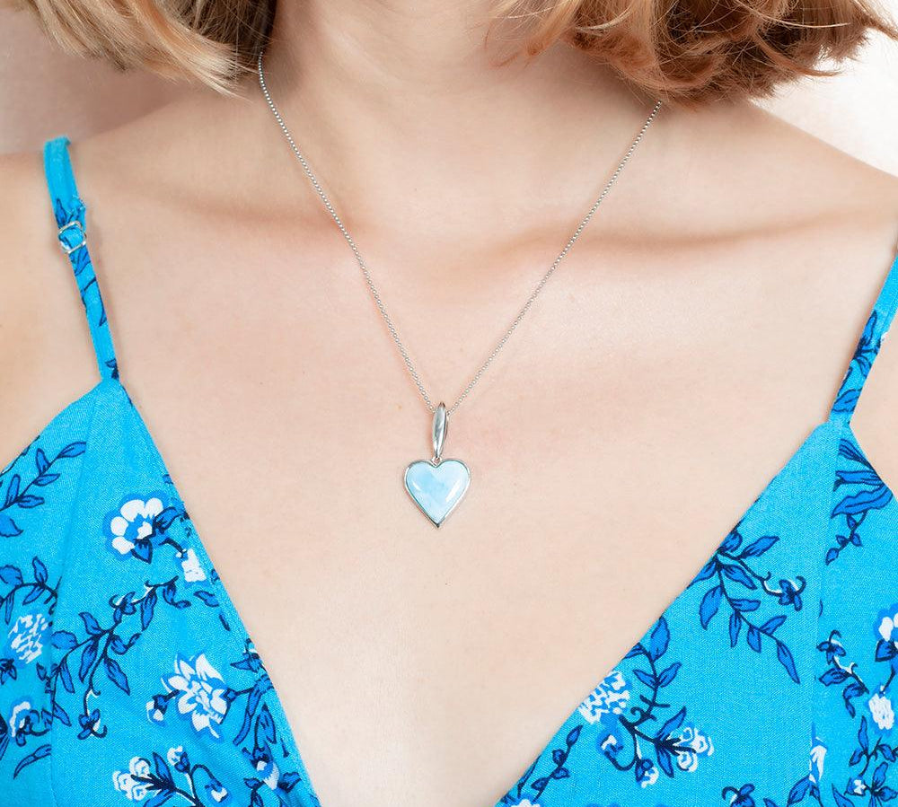 Larimar Heart Pendant Pendant Island by Koa Nani 