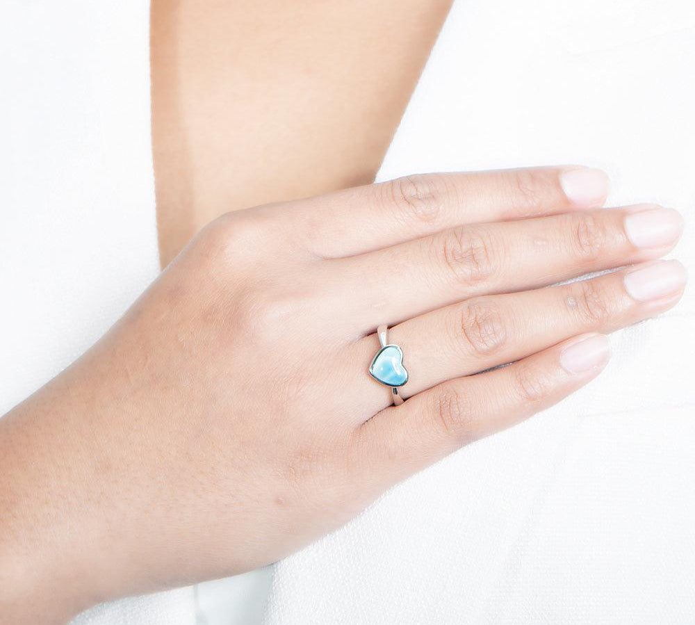 Larimar Heart Ring Ring Island by Koa Nani 