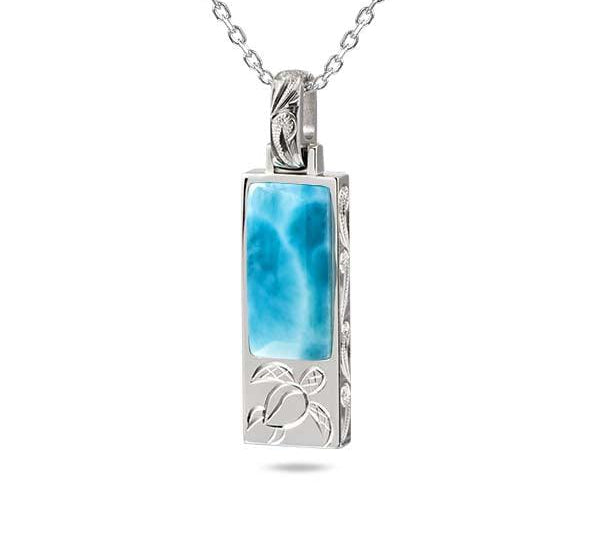 Larimar Honu Bar Pendant Pendant Island by Koa Nani 