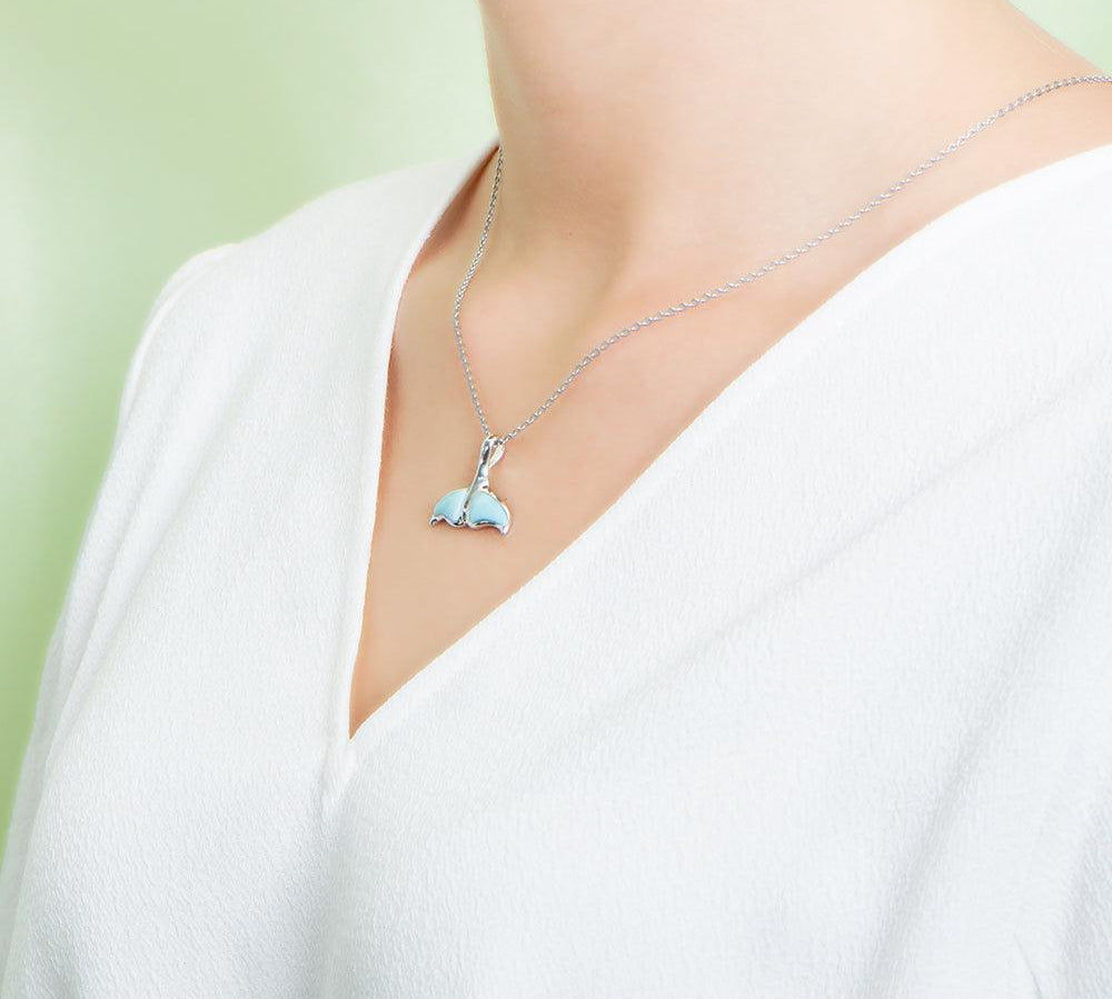 Larimar Humpback Whale Tail Pendant Pendant Island by Koa Nani 