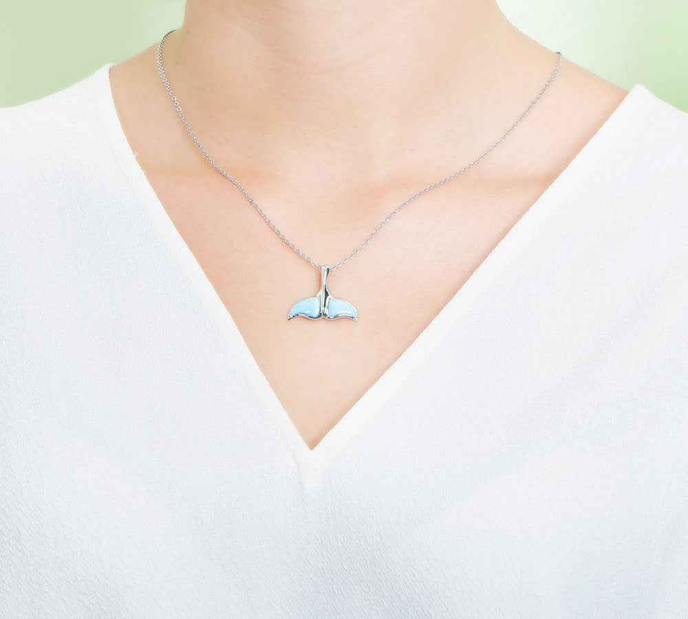 Larimar Humpback Whale Tail Pendant Pendant Island by Koa Nani 