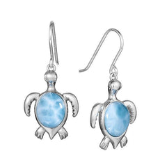 Larimar Kailua Honu Earrings Earrings Island by Koa Nani 