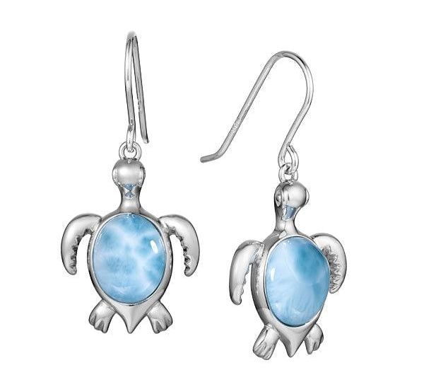 Larimar Kailua Honu Earrings Earrings Island by Koa Nani 