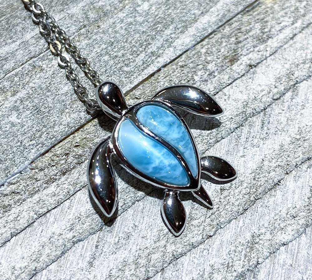 Larimar Kauai Honu Pendant Pendant Island by Koa Nani 