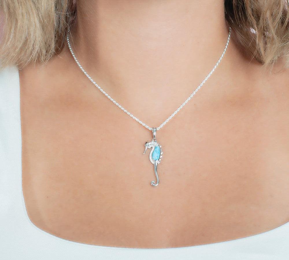 Larimar Ke’Iki Seahorse Pendant Pendant Island by Koa Nani 