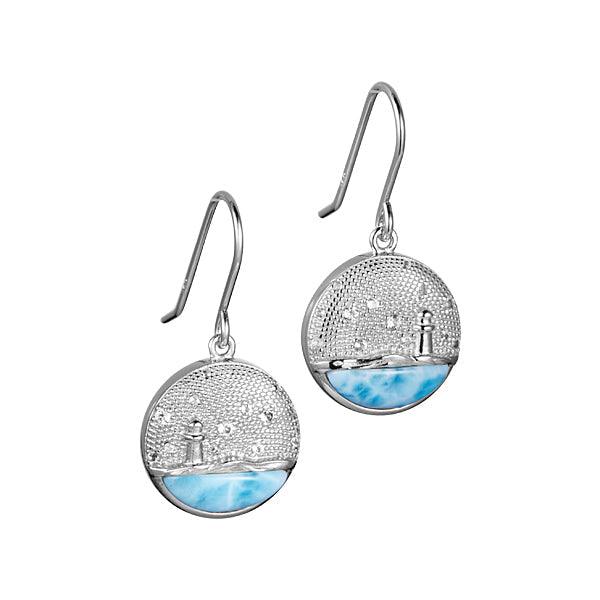 Larimar Lighthouse Medallion Earrings Earrings Island by Koa Nani 