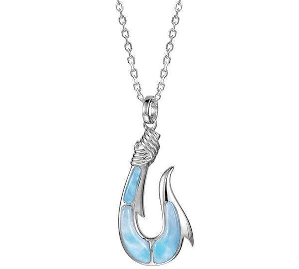 Larimar Maui Fishhook Pendant Pendant Island by Koa Nani 
