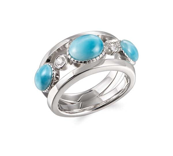 Larimar Moon Phase Cocktail Ring Ring Island by Koa Nani 