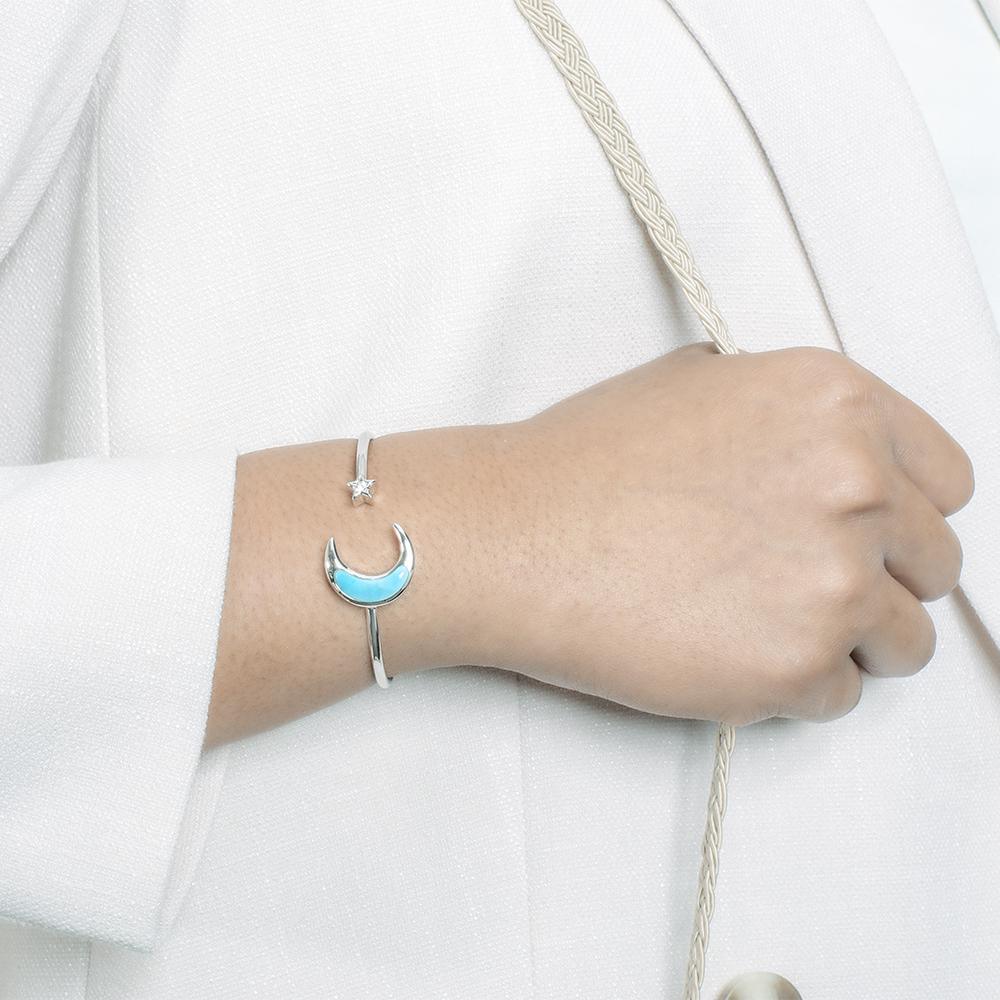 Larimar Moon & Star Sleek Bangle