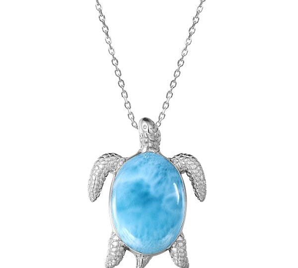 Larimar Na Pali Honu Pendant Pendant Island by Koa Nani Large 