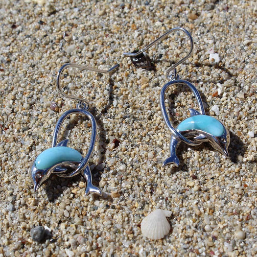 Larimar Nai'a Loop Earrings Earrings Island by Koa Nani 