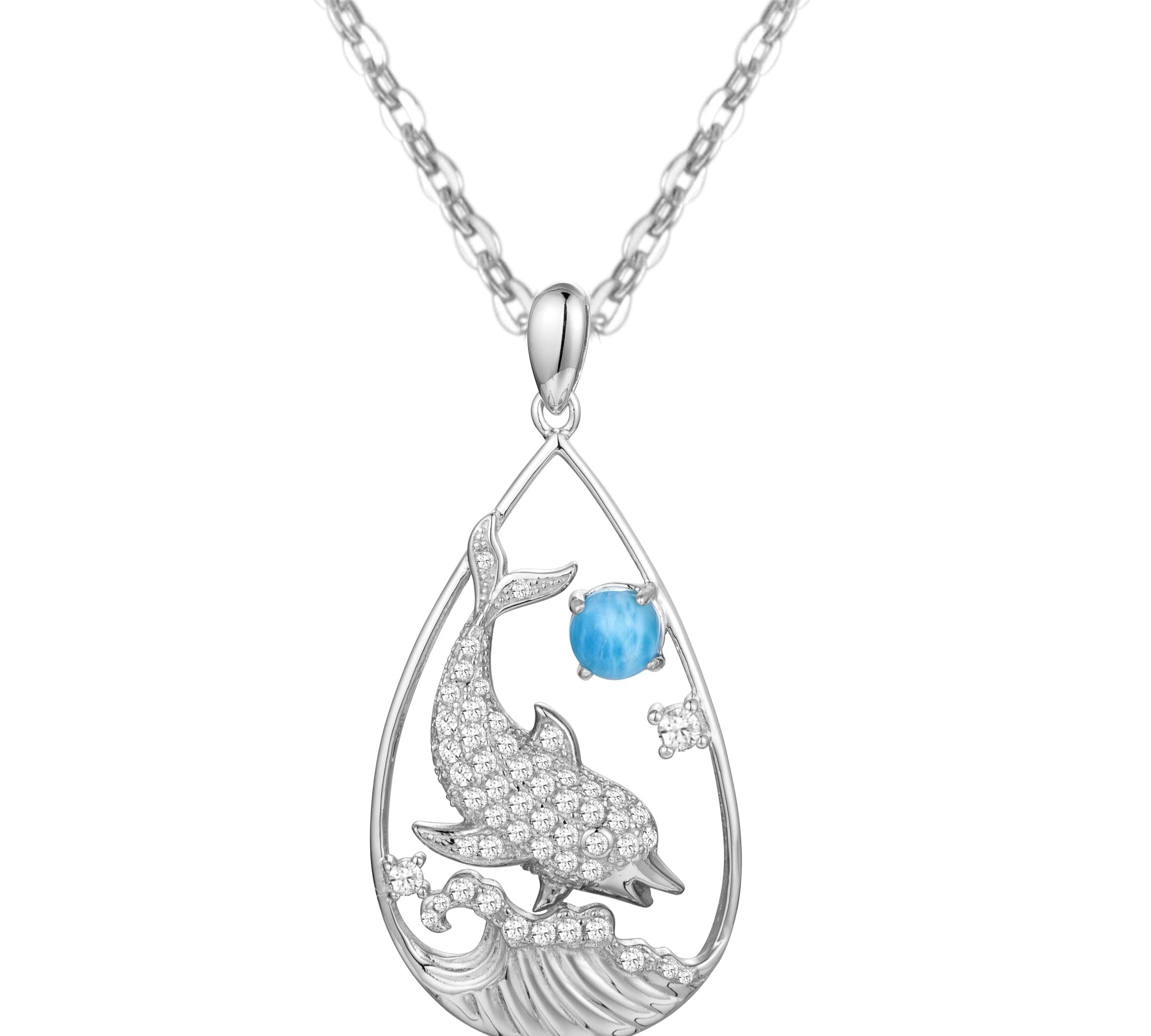 Larimar Nai'a Teardrop Pendant Pendant Island by Koa Nani 
