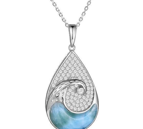 Larimar Nalu Teardrop Pendant Pendant Island by Koa Nani 