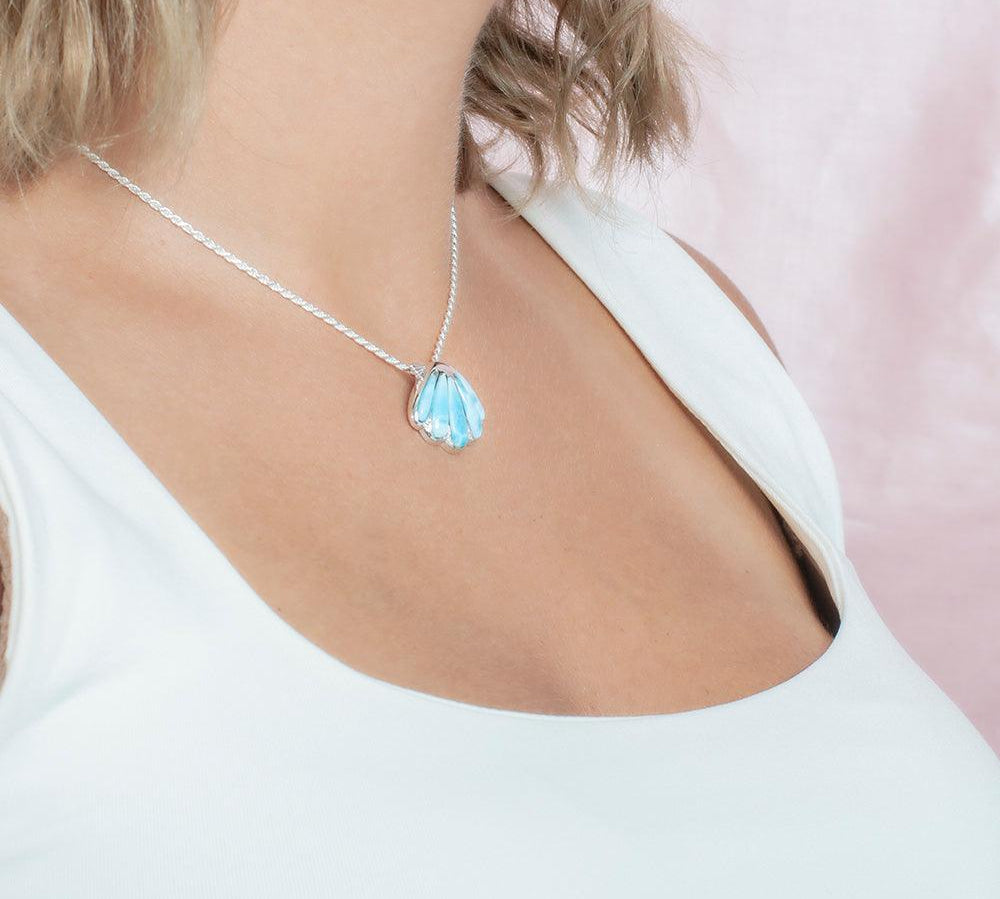 Larimar Ocean Oyster Shell Pendant Pendant Island by Koa Nani 